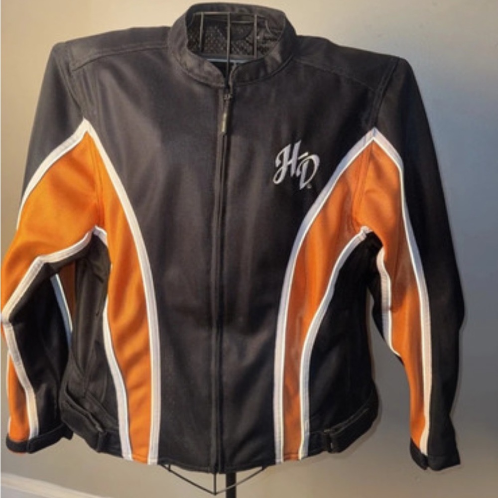 Harley-Davidson Black Jacket with Orange Logo Patch